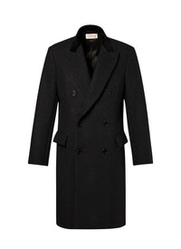 Manteau croisé en laine - Anthracite