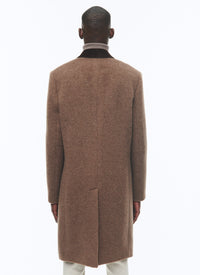 Manteau croisé en laine - Noisette