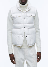 Doudoune sans manches en tissu déperlant - Blanc