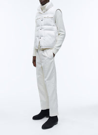 Doudoune sans manches en tissu déperlant - Blanc