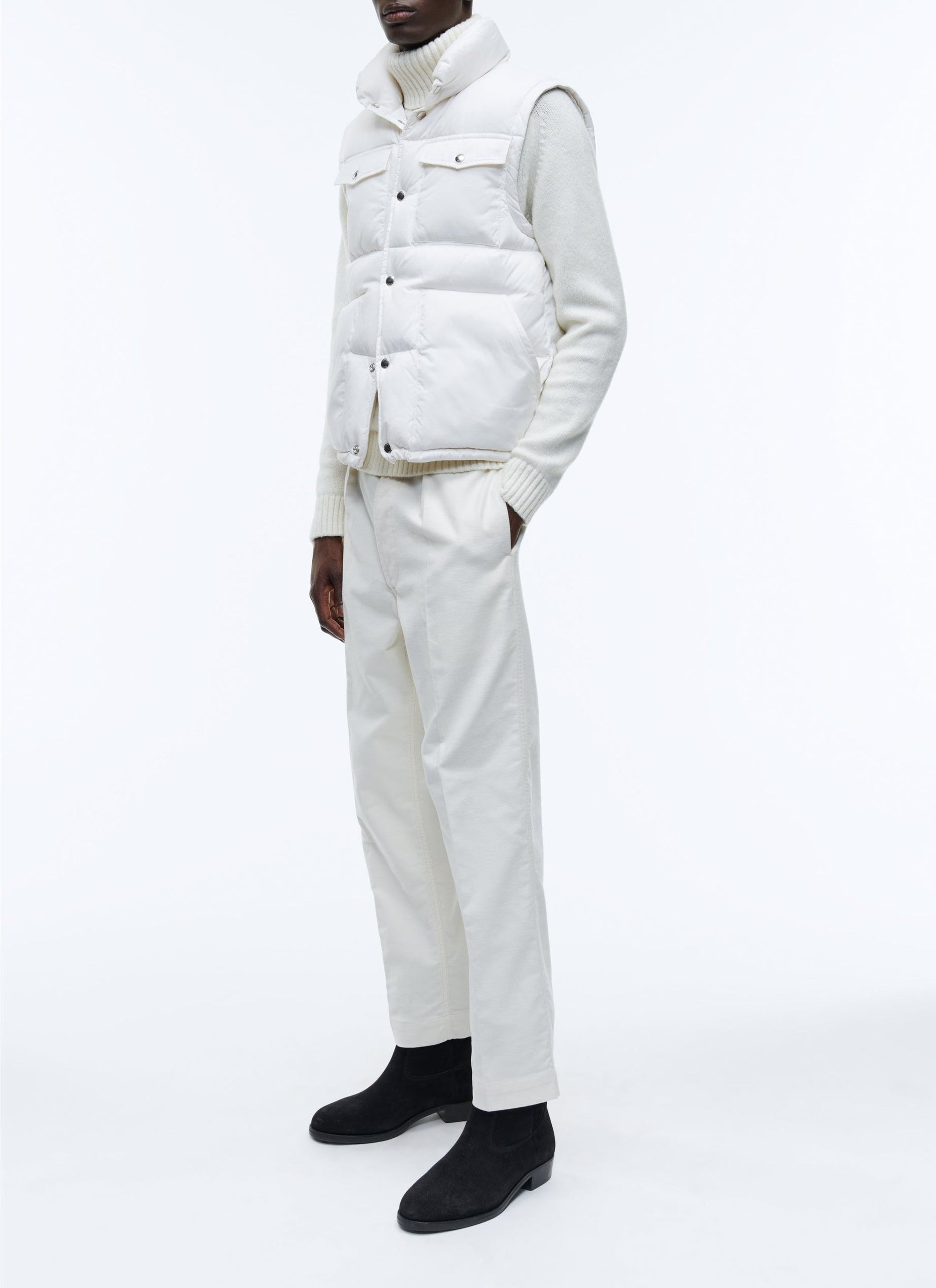 Doudoune sans manches en tissu déperlant - Blanc