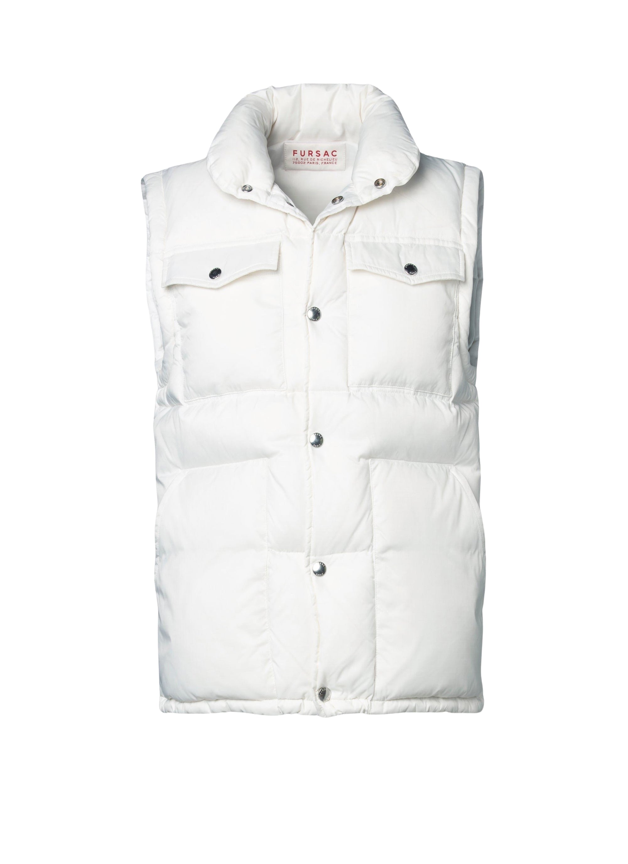 Doudoune sans manches en tissu déperlant - Blanc