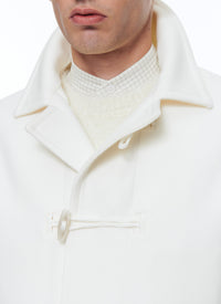 Coat in wool cloth - Ecru