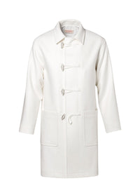 Coat in wool cloth - Ecru