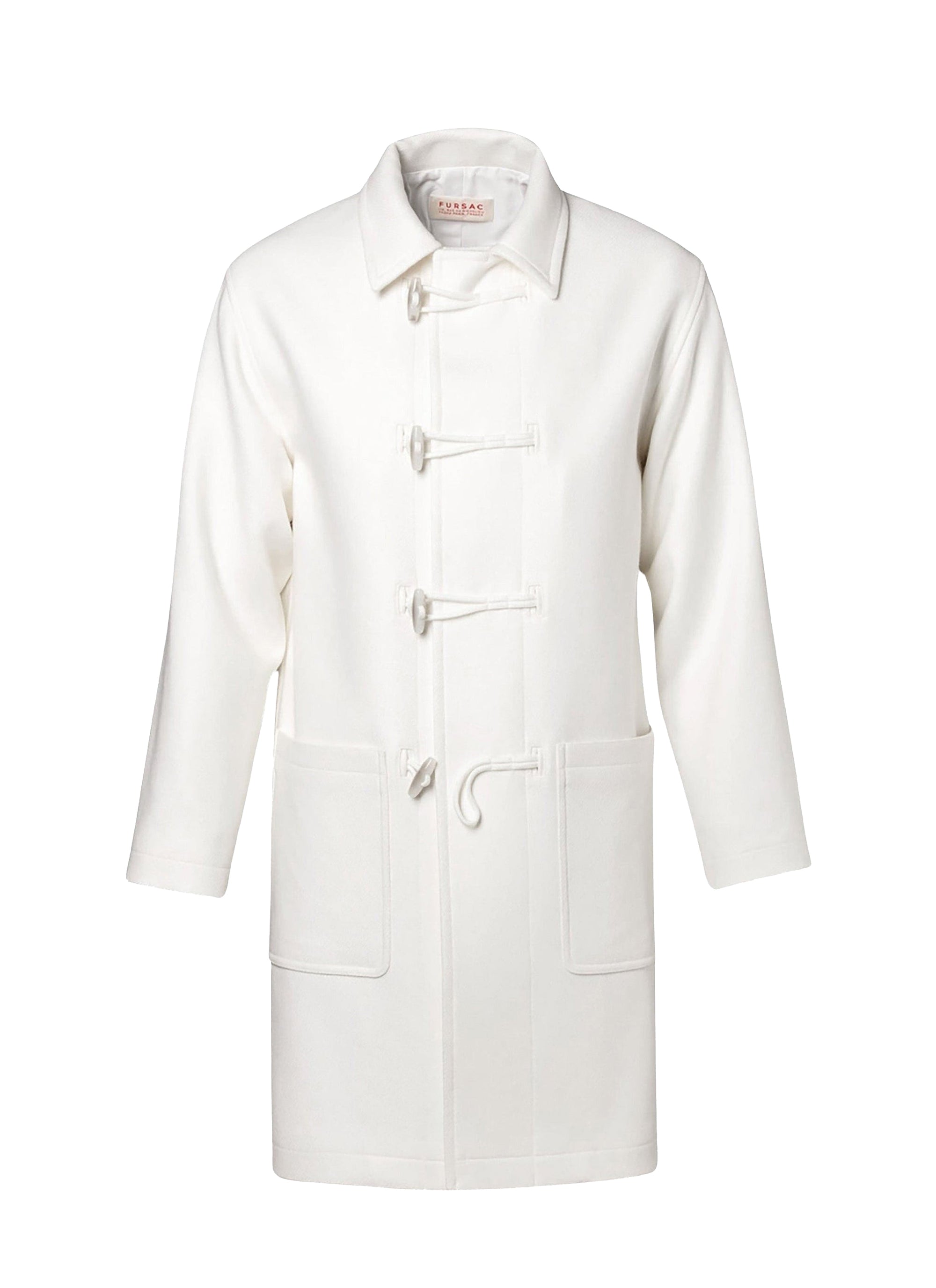 Coat in wool cloth - Ecru