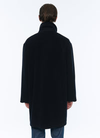 Duffle coat in wool cloth - Navy blue
