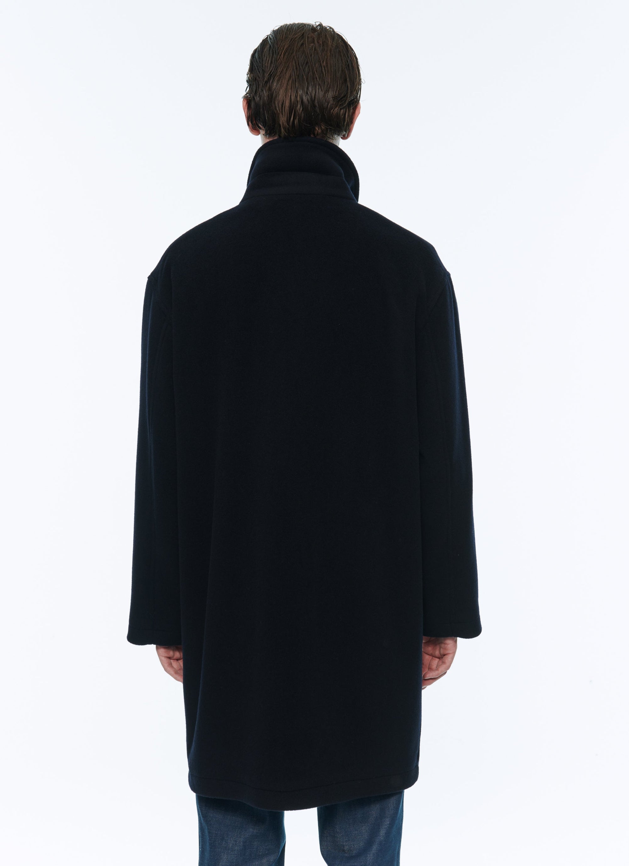 Duffle coat in wool cloth - Navy blue