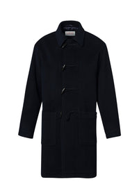 Duffle coat in wool cloth - Navy blue