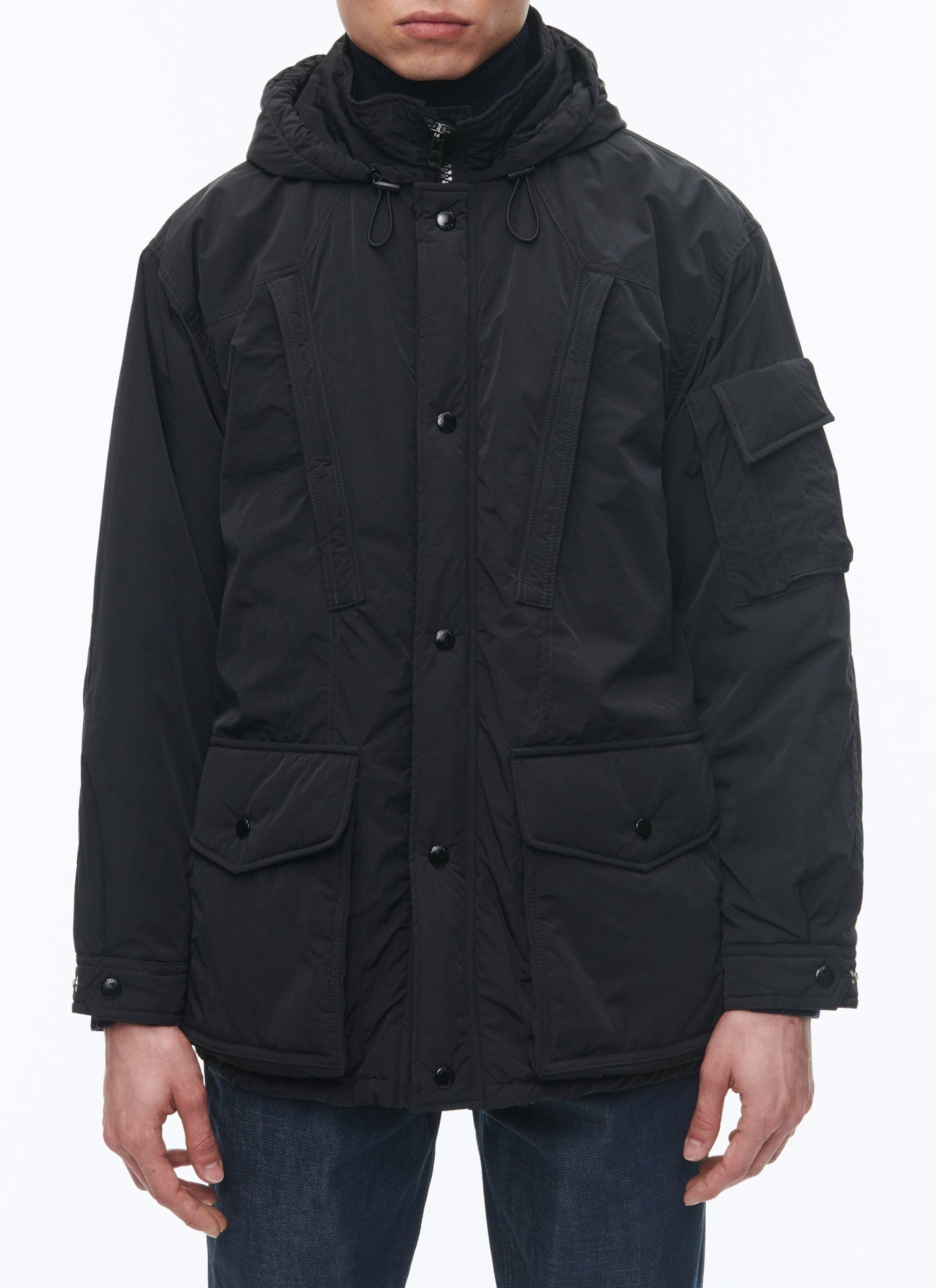Water-repellent canvas parka - Navy blue