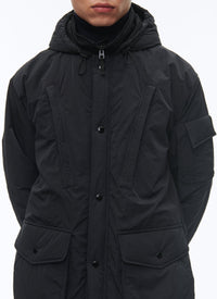 Water-repellent canvas parka - Navy blue