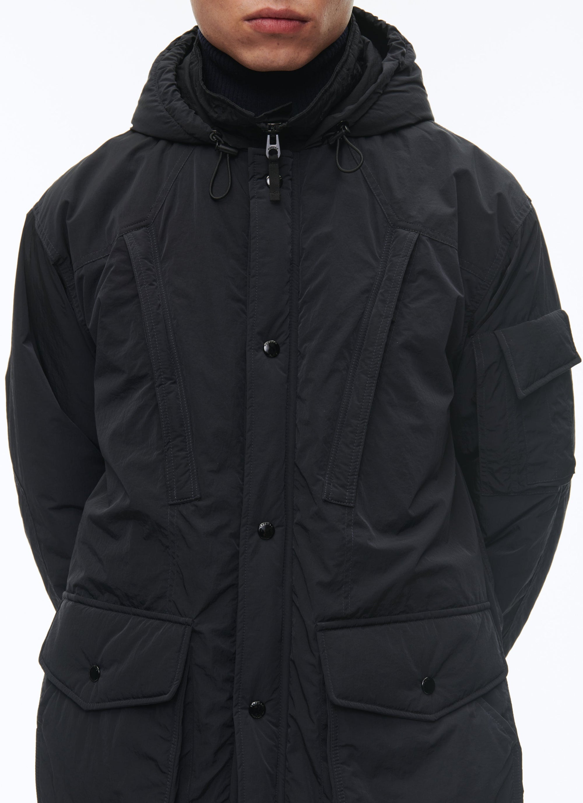 Water-repellent canvas parka - Navy blue