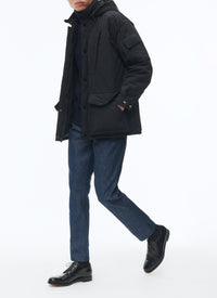 Water-repellent canvas parka - Navy blue