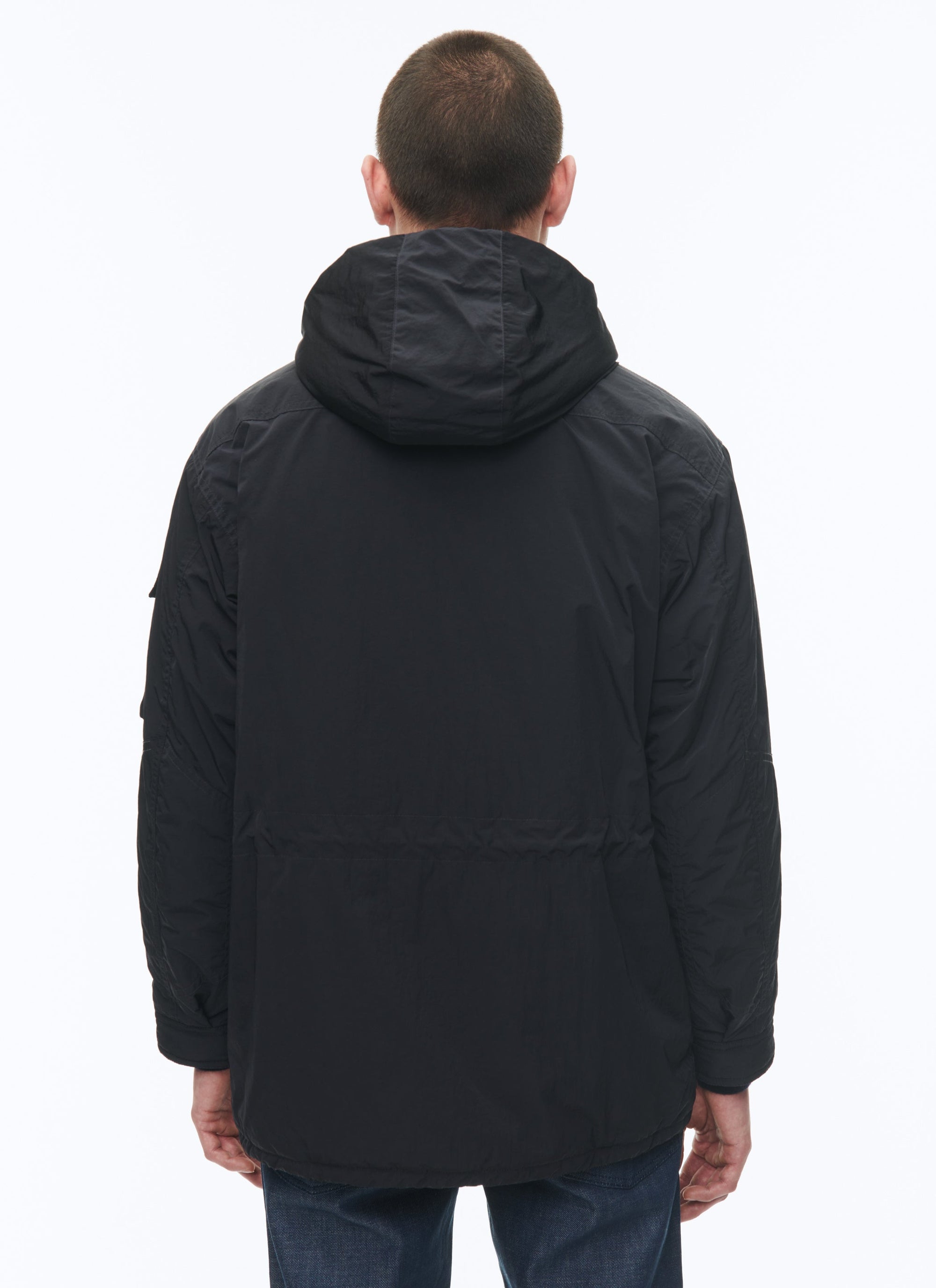 Water-repellent canvas parka - Navy blue