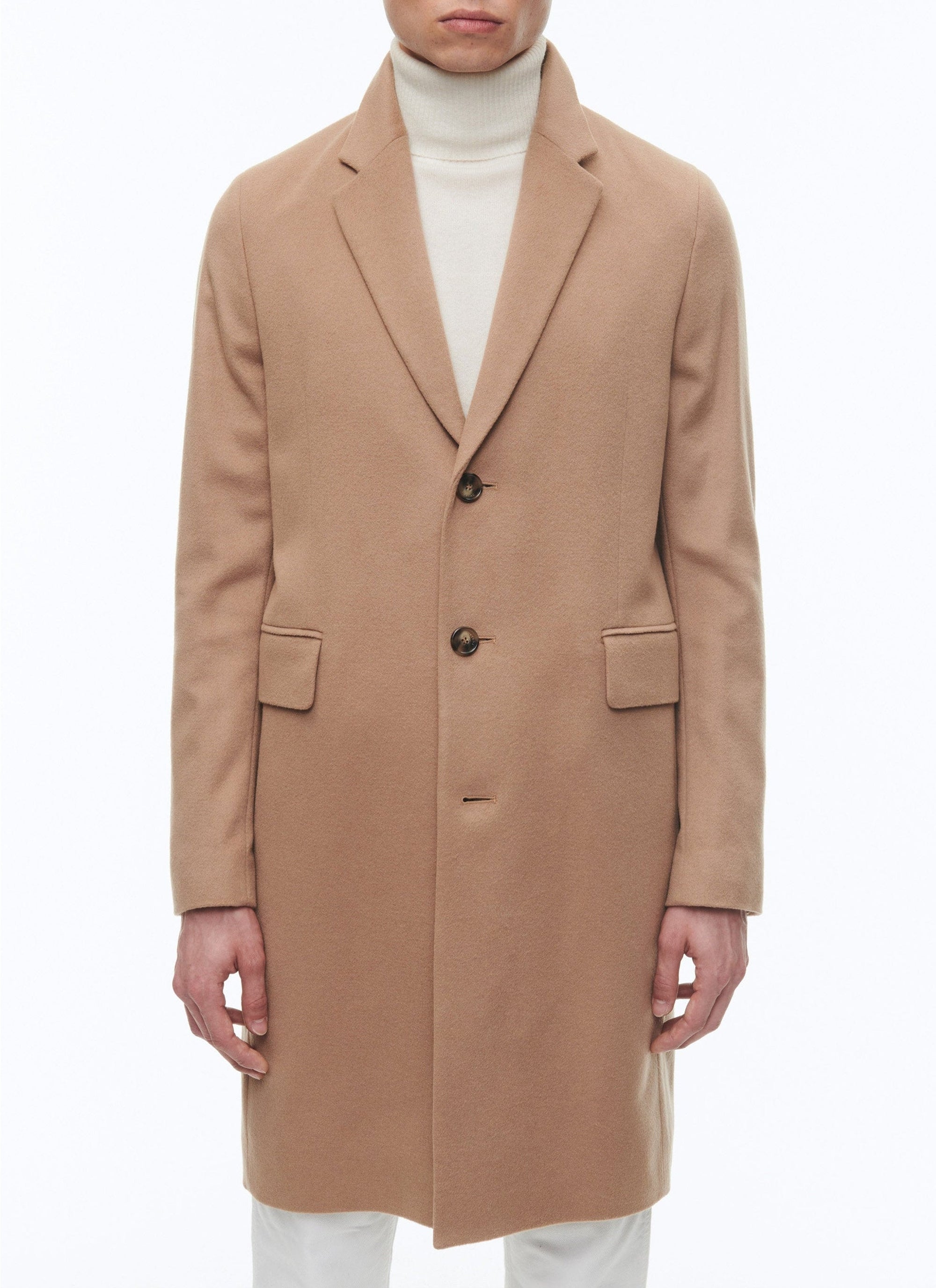 Cashmere slit coat - Camel