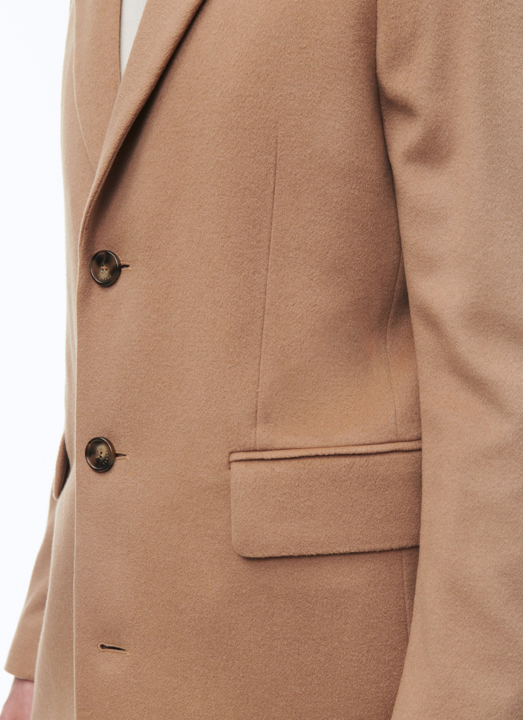 Cashmere slit coat - Camel