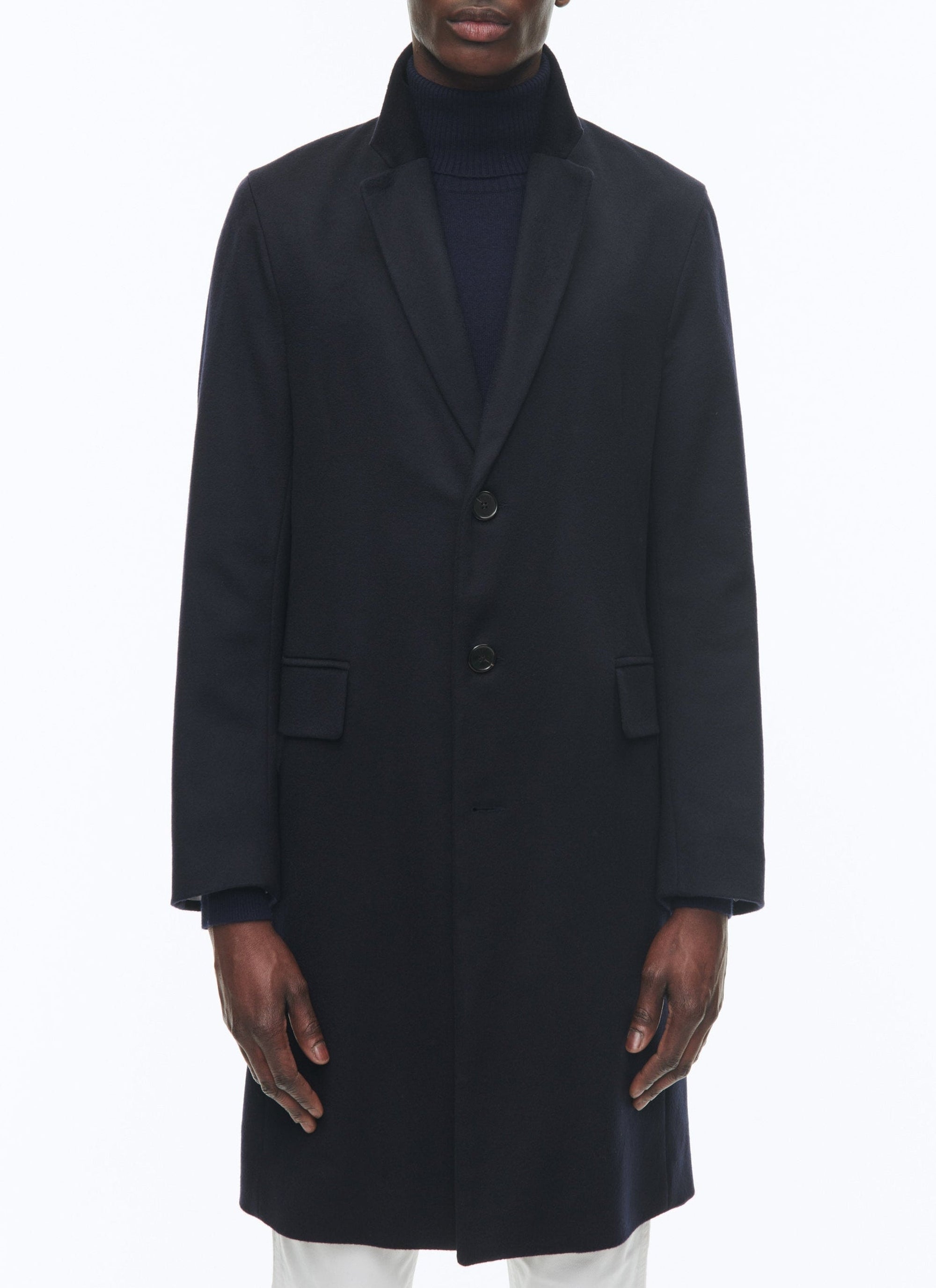 Manteau à fente en cachemire - Marine