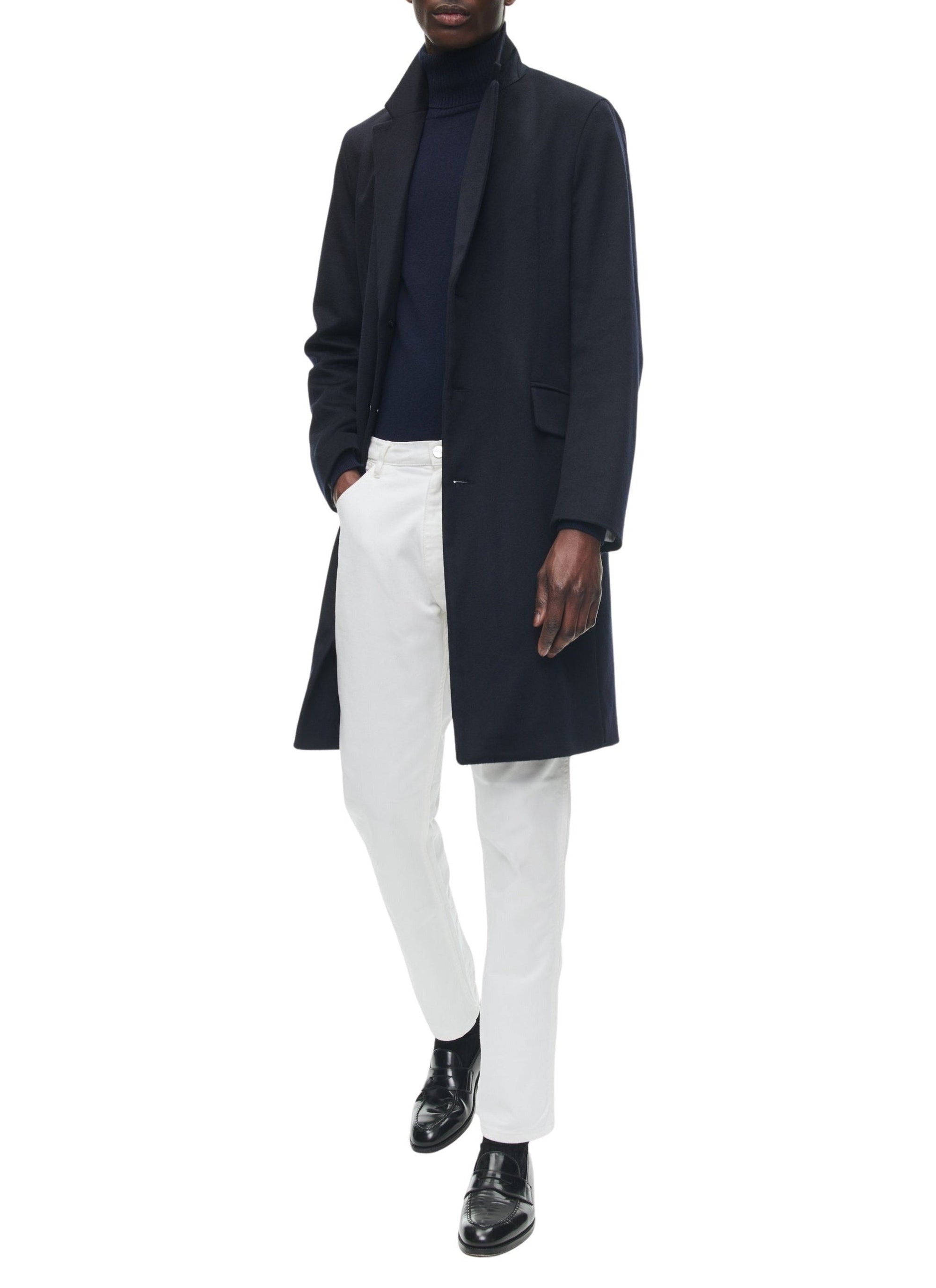 Manteau à fente en cachemire - Marine