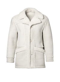 Manteau en peau lainée retournée - Écru