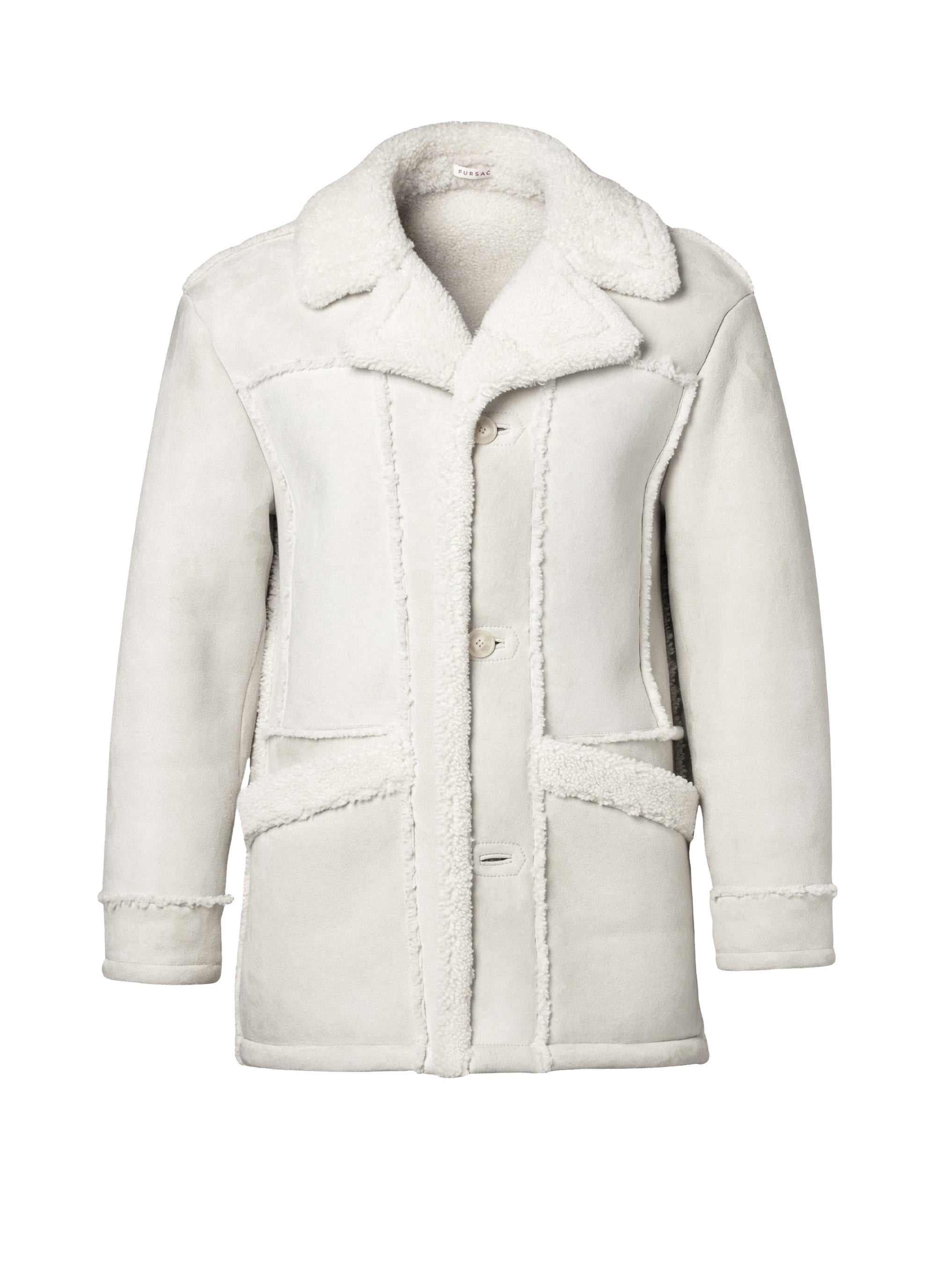 Manteau en peau lainée retournée - Écru