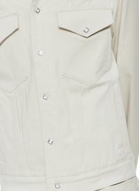 Western jacket in cotton satin - Ficelle