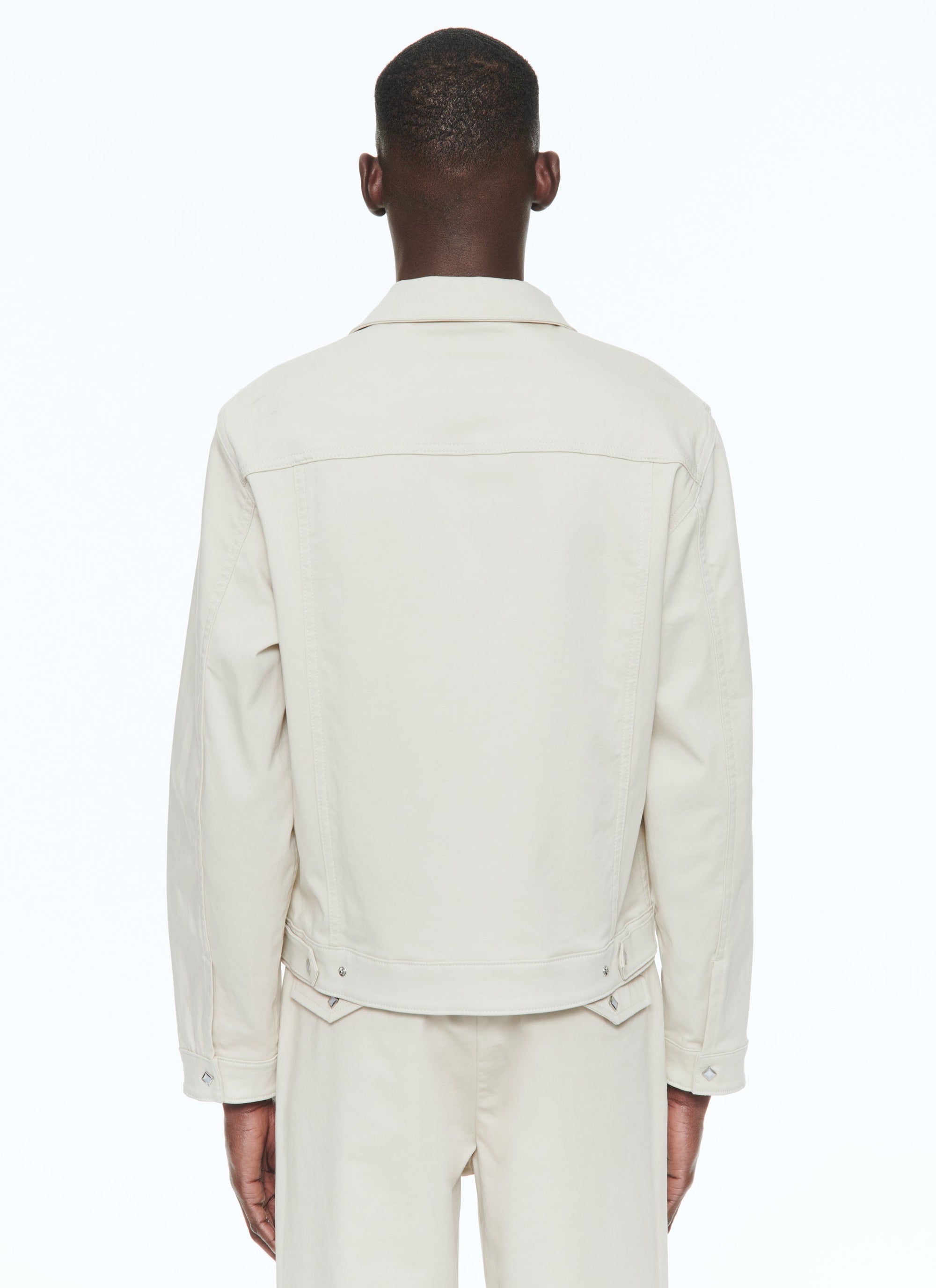 Western jacket in cotton satin - Ficelle