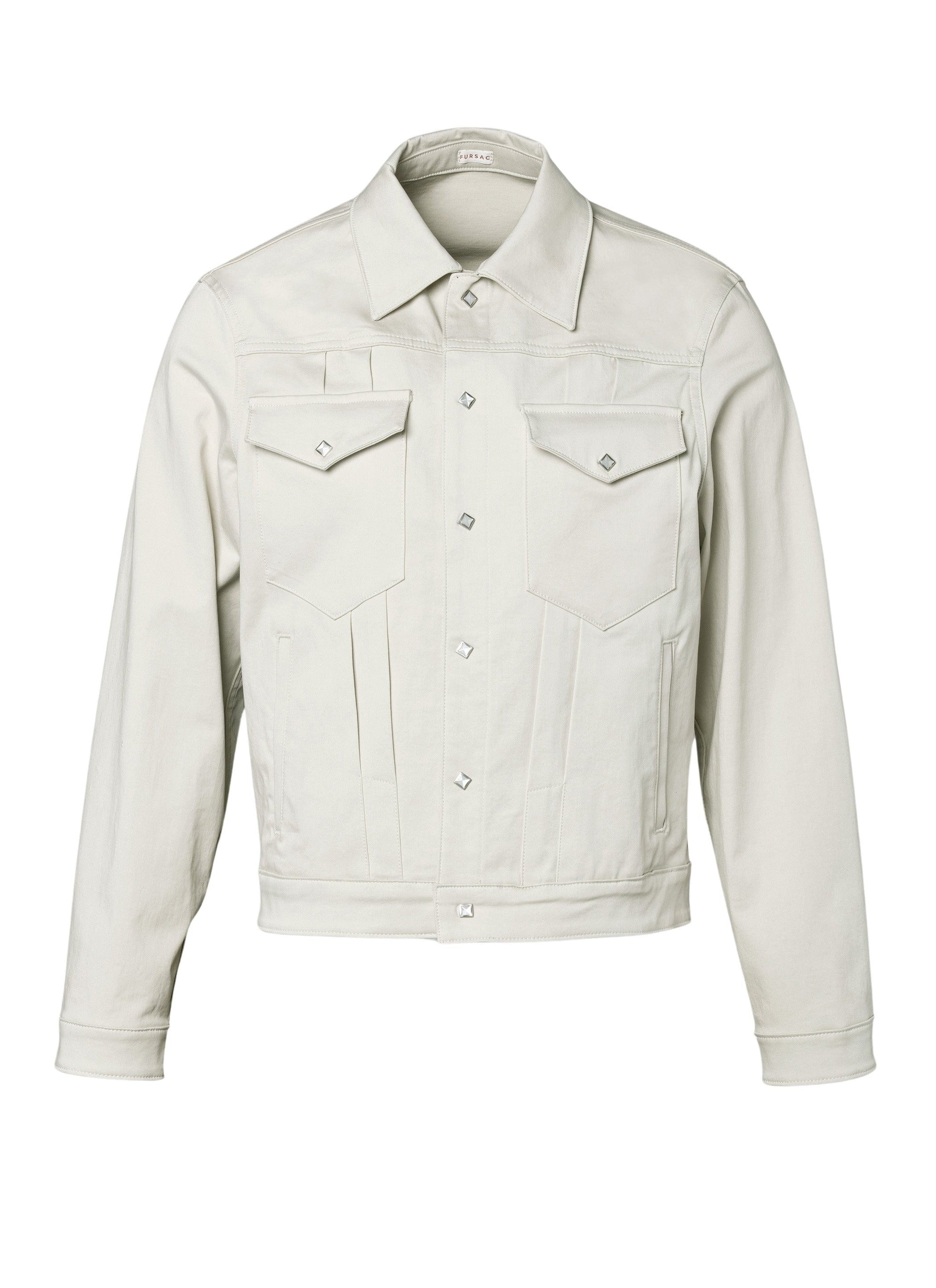 Western jacket in cotton satin - Ficelle