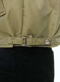 Jacket in technical fabric - Olive Green