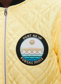 Quilted satin patch jacket - Pale yellow