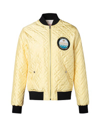 Quilted satin patch jacket - Pale yellow