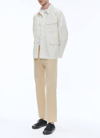 Veste boutonnée à carreaux - Écru