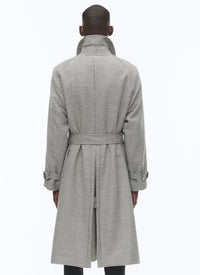 Manteau long à ceinture en laine - Écru