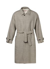 Manteau long à ceinture en laine - Écru