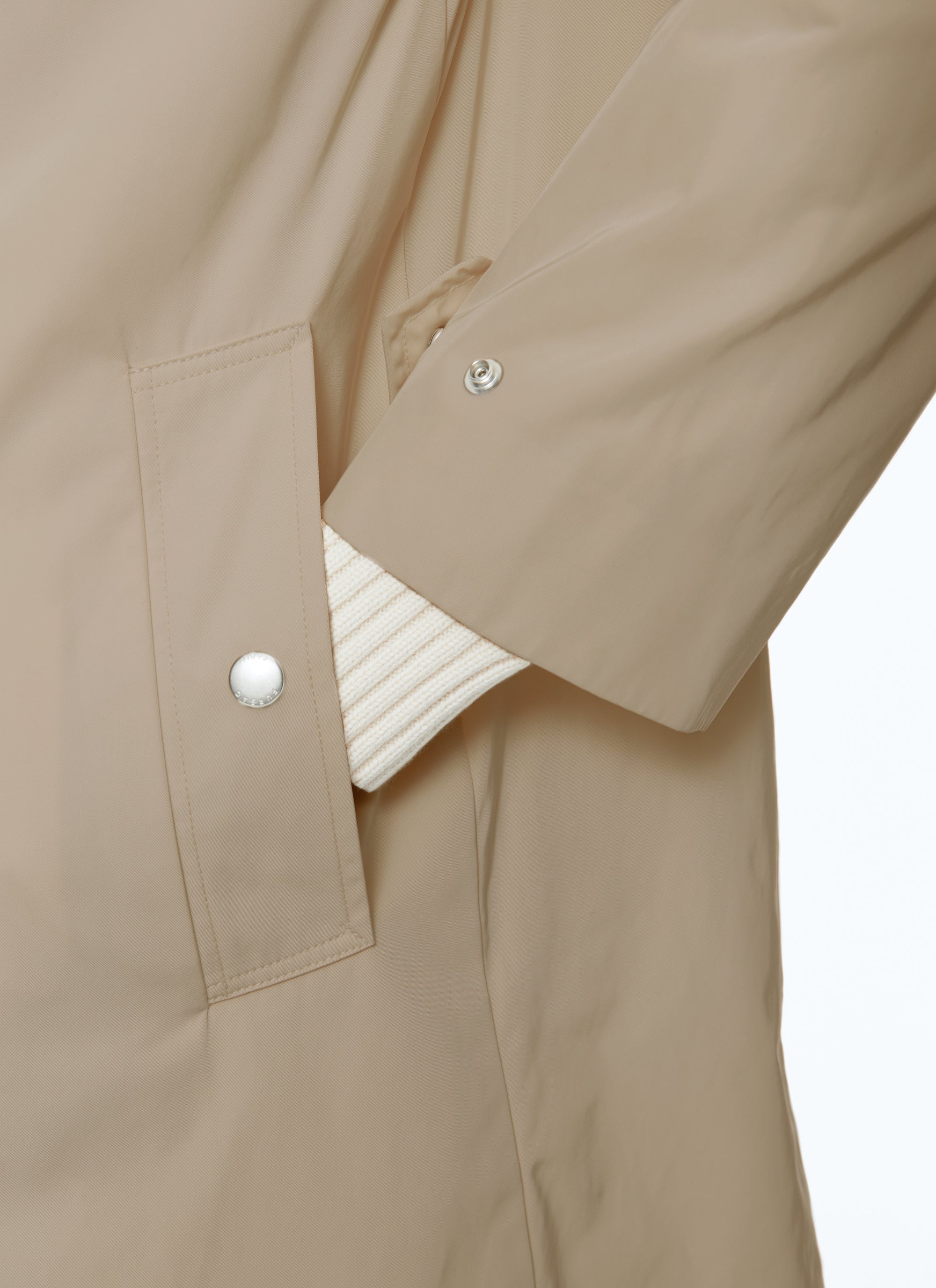 Manteau Balmacaan en serge de polyester déperlante - Beige