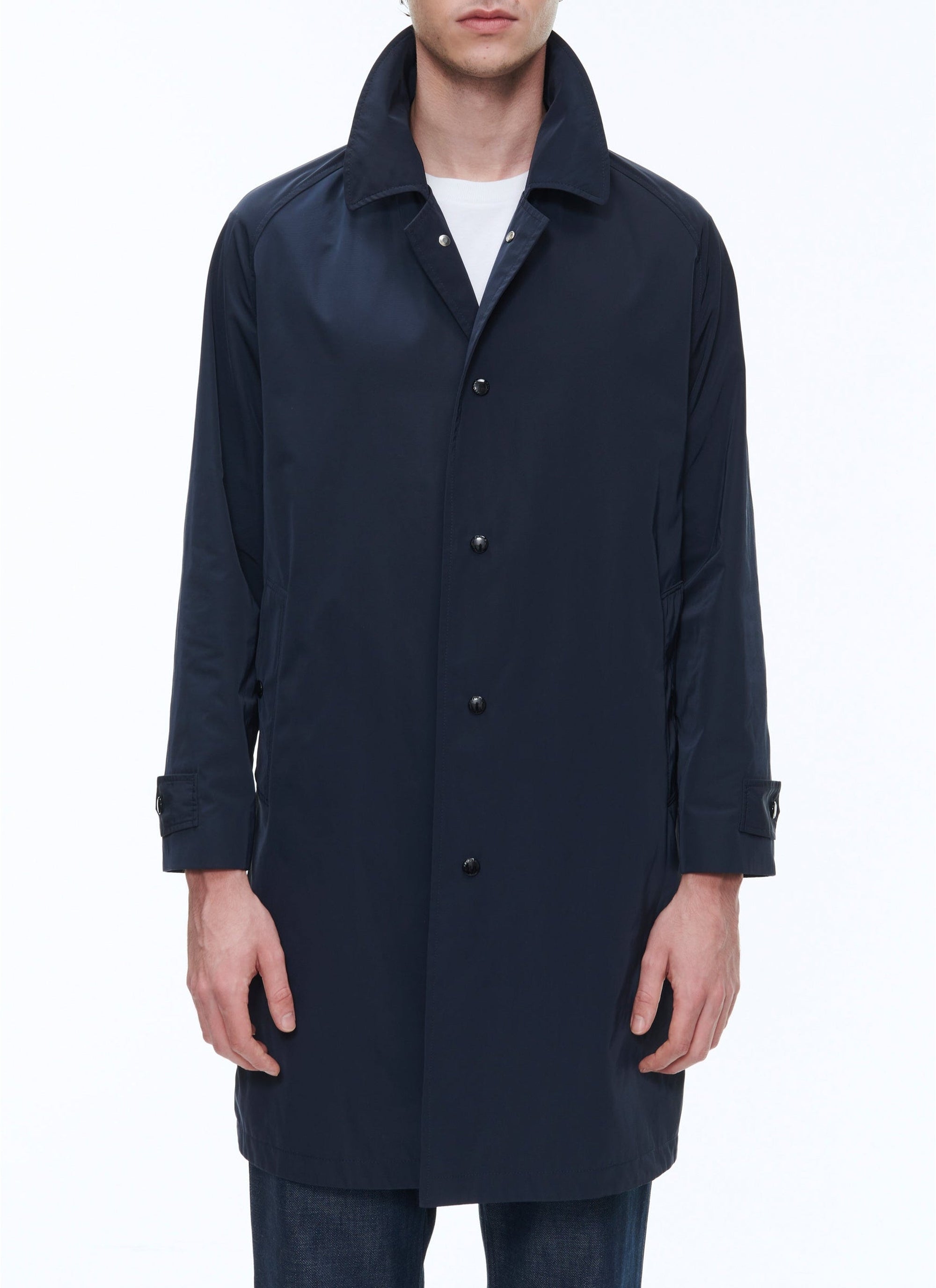 Manteau Balmacaan déperlant - Bleu marine
