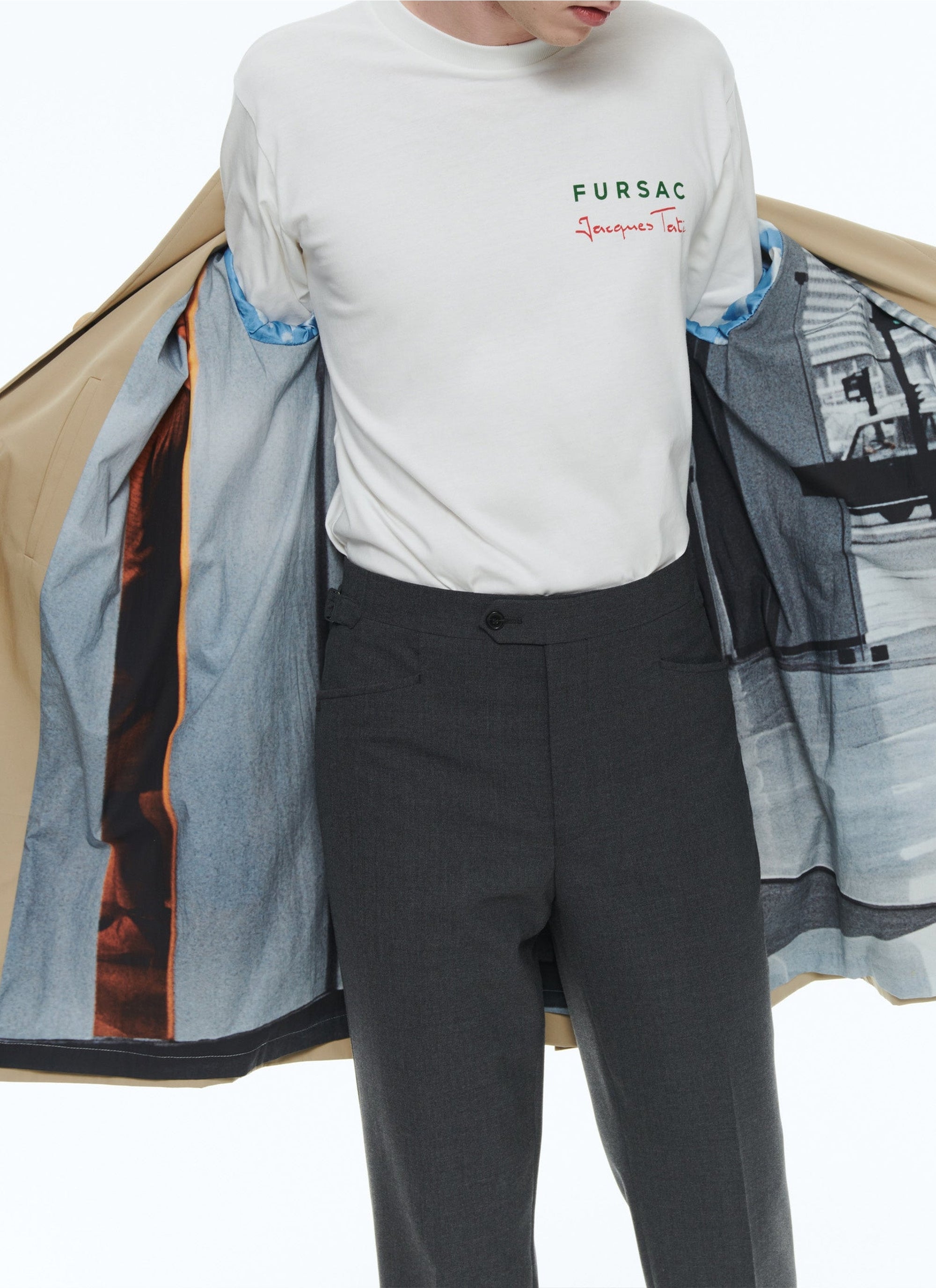 Jacques Tati Trench coat in cotton twill - Beige