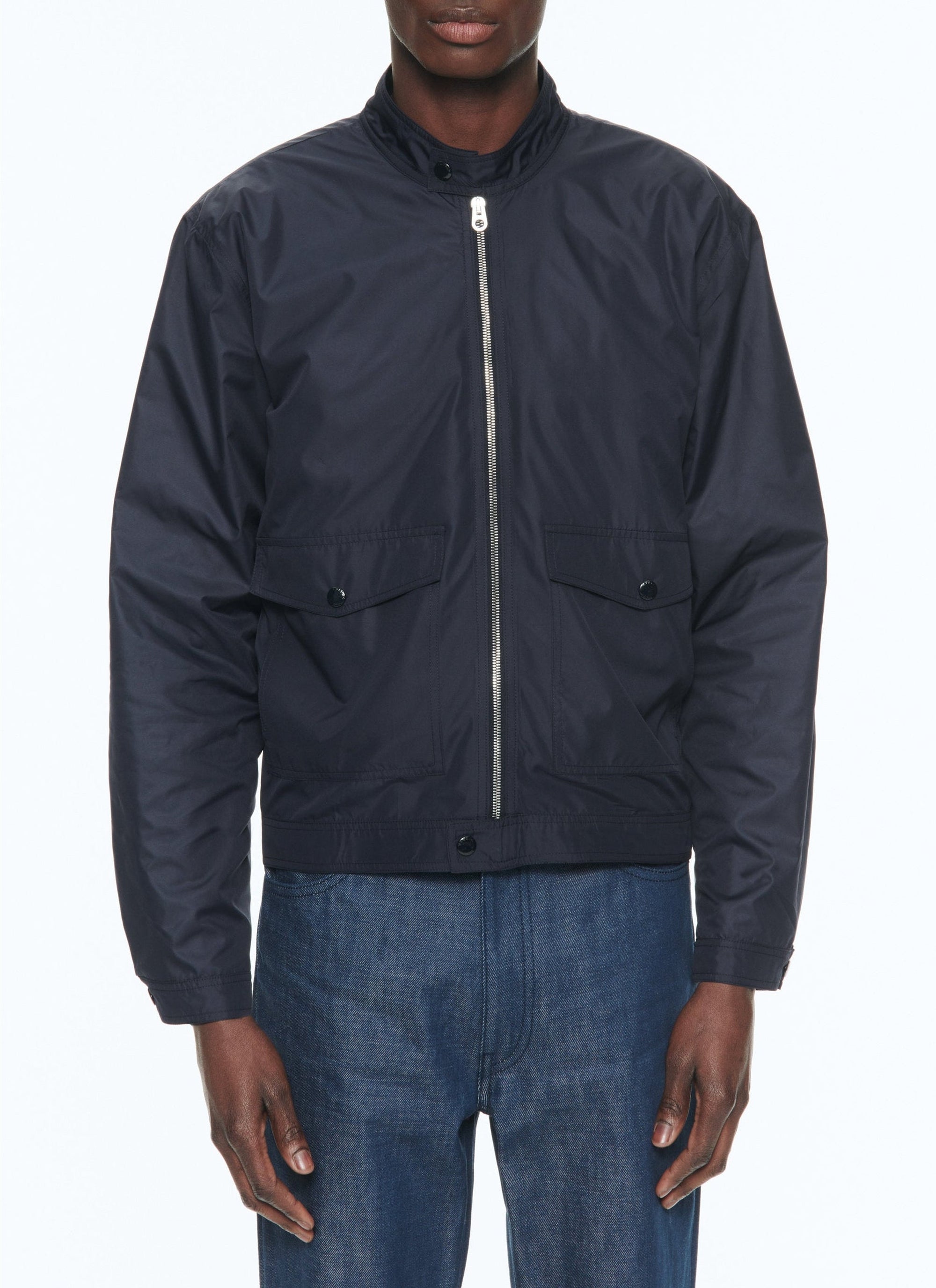 Blouson déperlant à zip - Marine