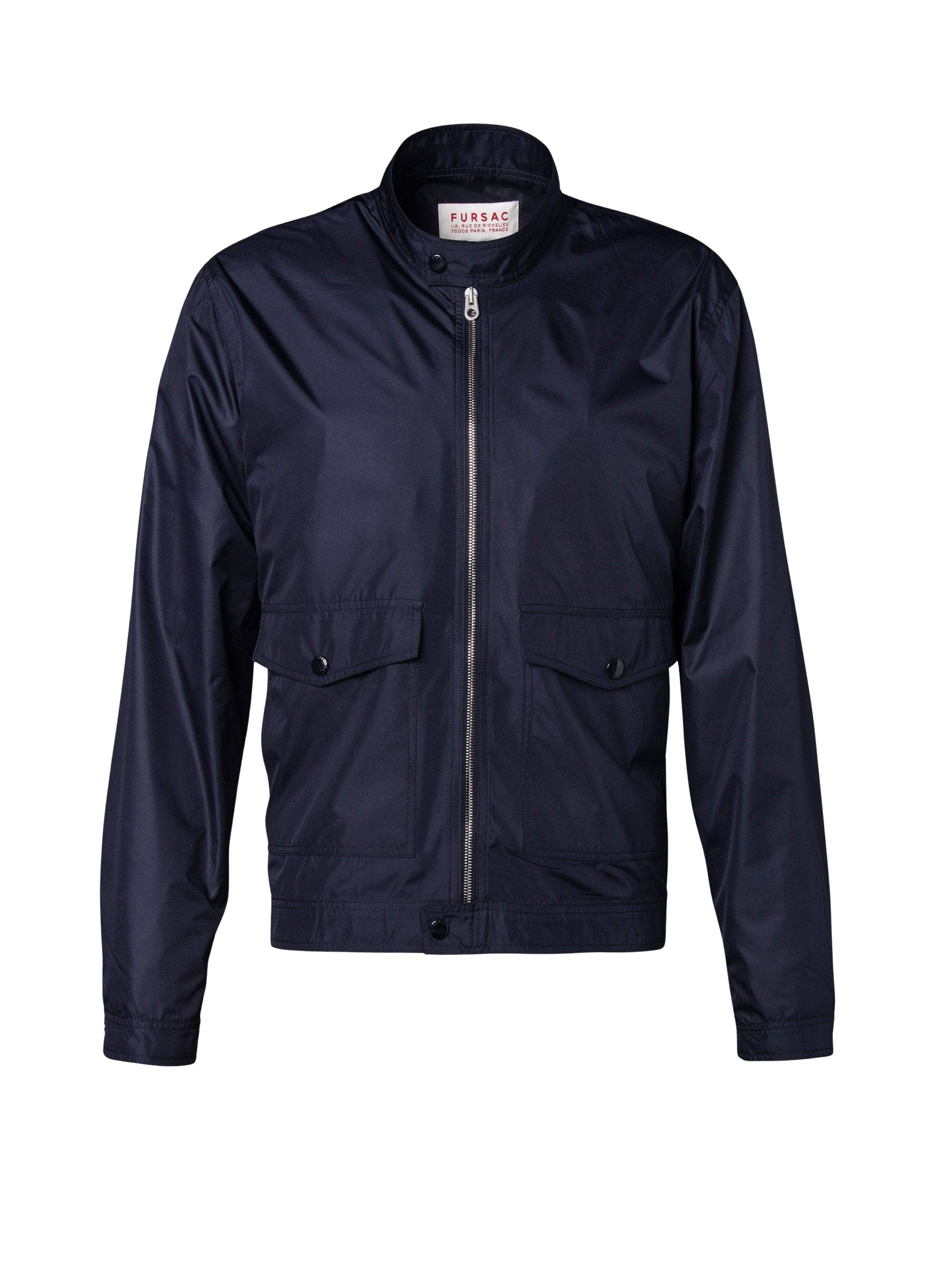 Blouson déperlant à zip - Marine