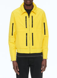 Blouson multi-poches à col chemise - Jaune