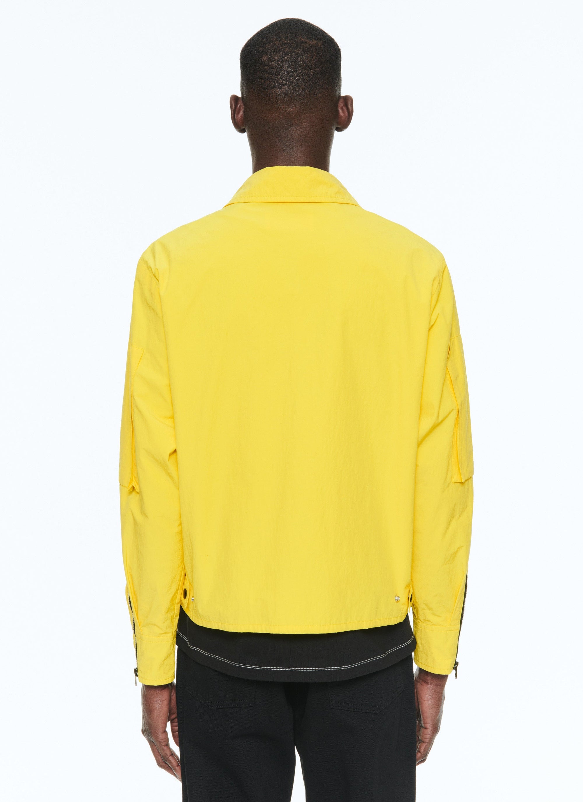 Blouson multi-poches à col chemise - Jaune