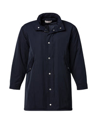 Quilted fishtail parka with stand-up collar - Navy blue