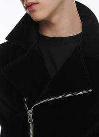 Blouson zippé en velours - Noir