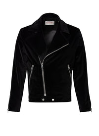 Blouson zippé en velours - Noir