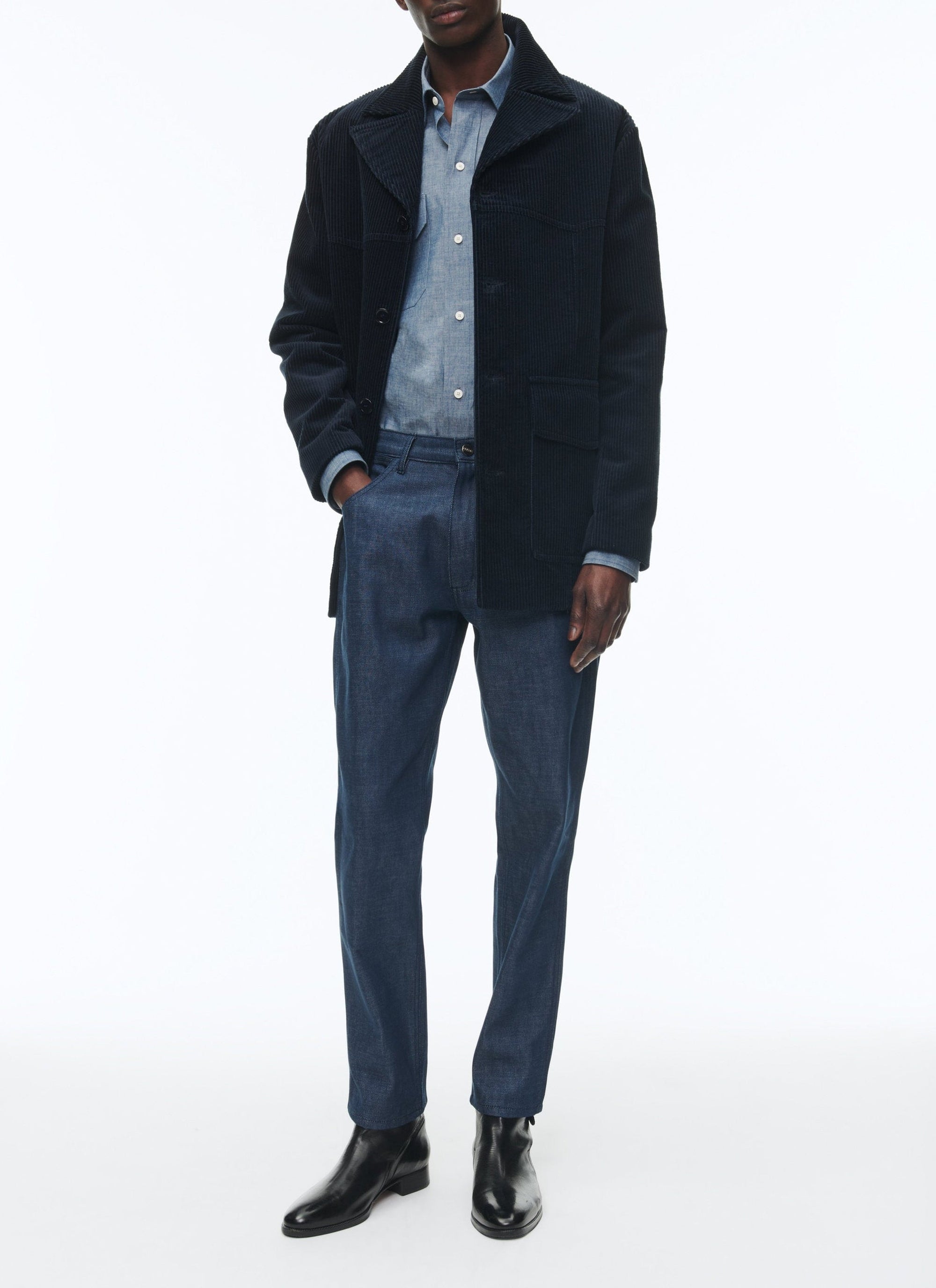 Veste en velours côtelé - Marine