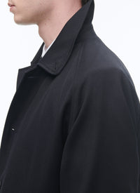 Manteau à col chemise en laine - Marine