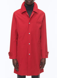 Cotton shirt collar coat - Red