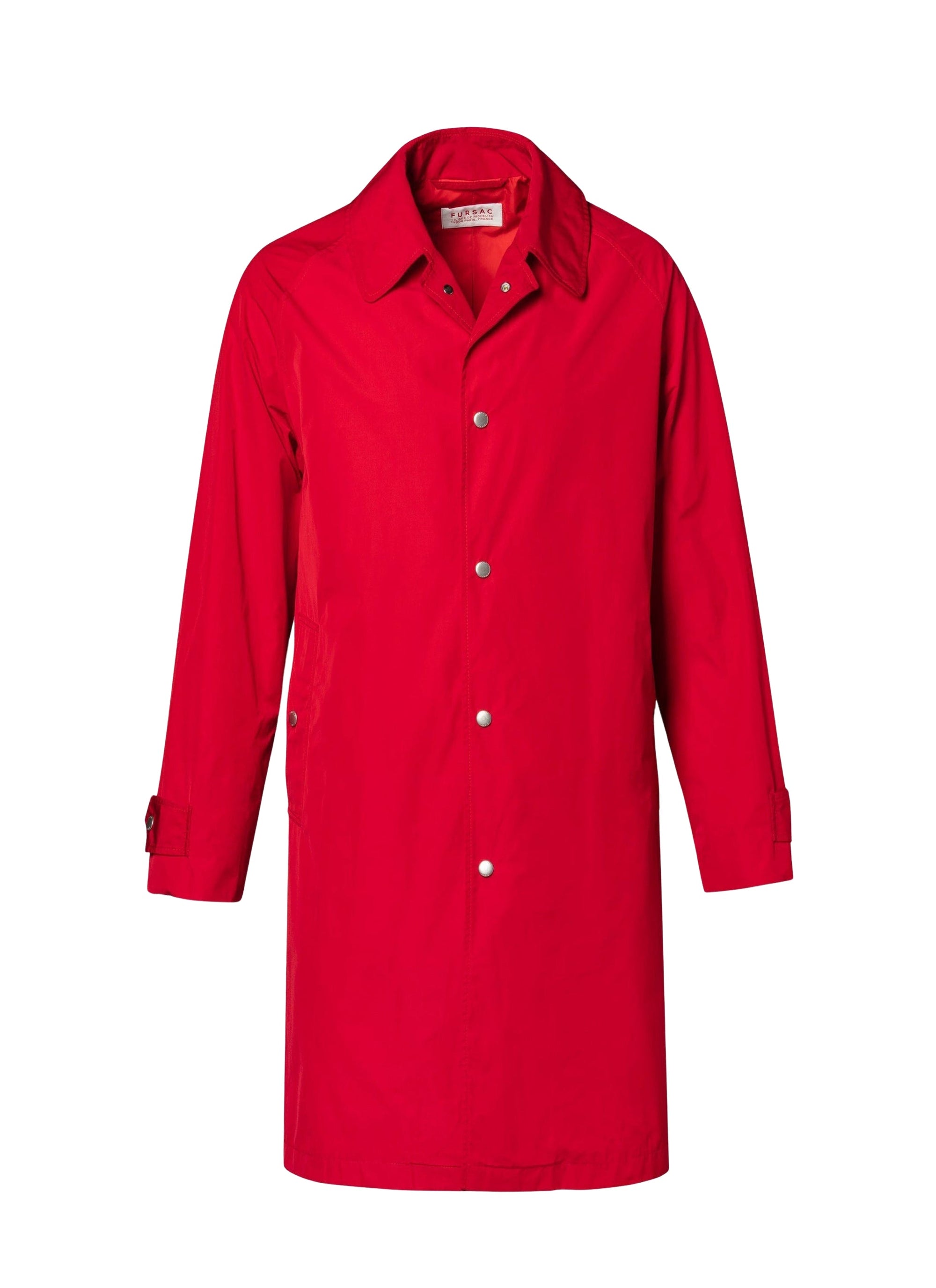 Cotton shirt collar coat - Red