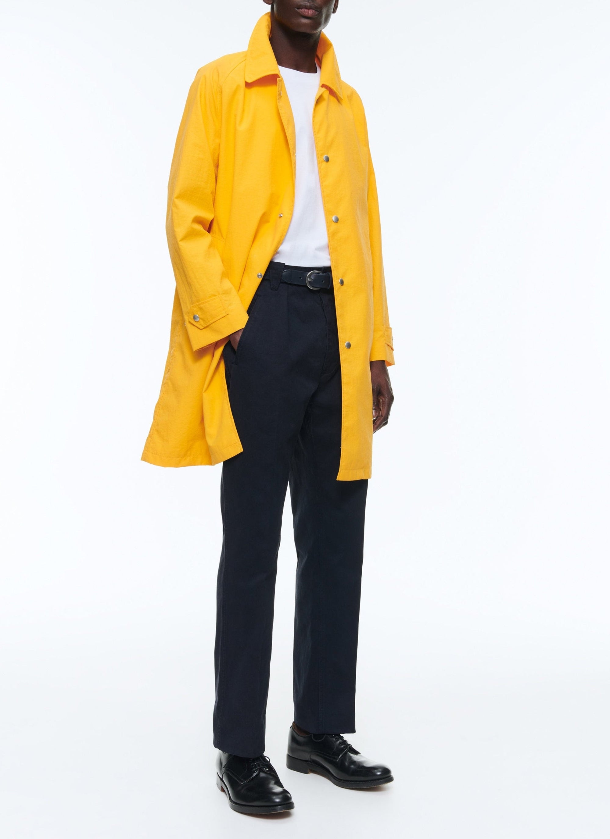 Water-repellent button-down coat - Bright Yellow