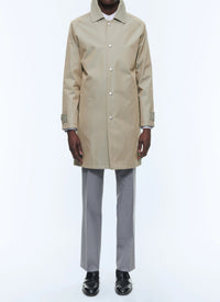 Water-repellent Solaro cotton coat - Ficelle