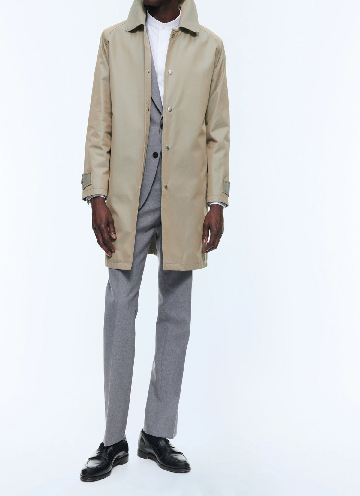 Water-repellent Solaro cotton coat - Ficelle