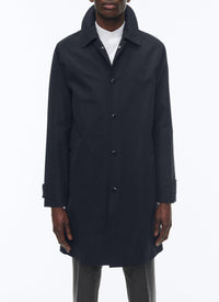 Water-repellent coat with button fastening - Navy